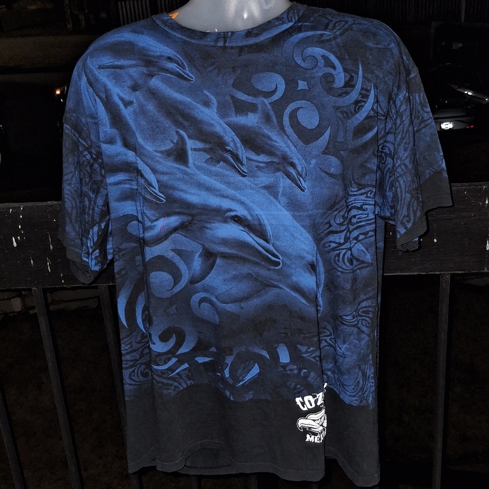 Mexico All Over Dolphin Print T Shirt Size XL